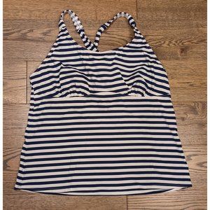 Lands' End Blue & White Halter Tankini Top 14